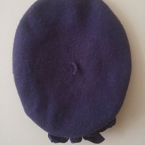 Purple Beret Hat with Bow